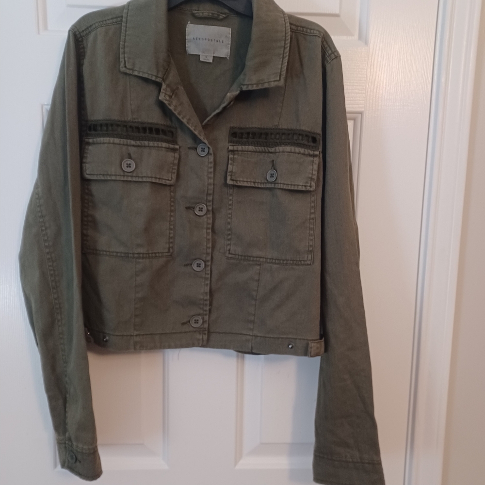 Aeropostale Cropped Utility Jacket Sz M